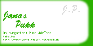 janos pupp business card